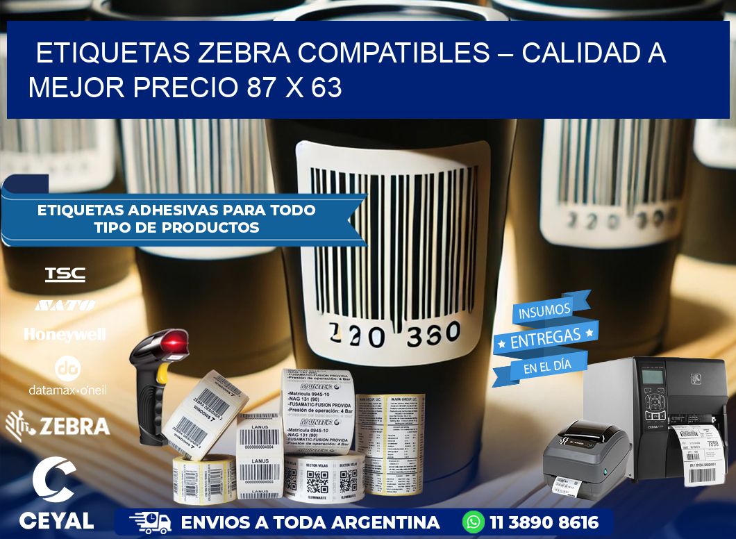 Etiquetas Zebra Compatibles – Calidad a Mejor Precio 87 x 63