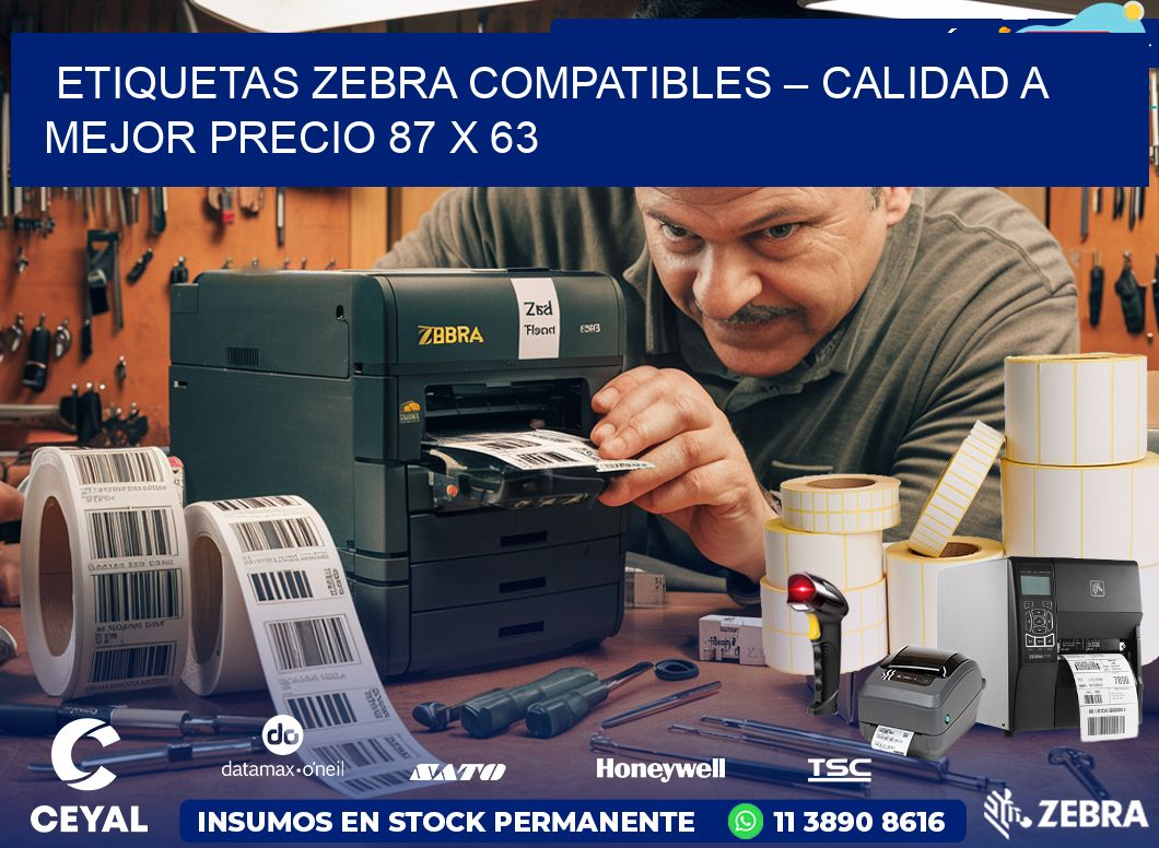 Etiquetas Zebra Compatibles – Calidad a Mejor Precio 87 x 63