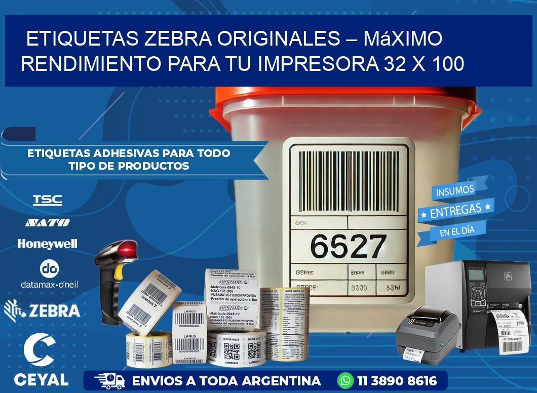 Etiquetas Zebra Originales – Máximo Rendimiento para tu Impresora 32 x 100