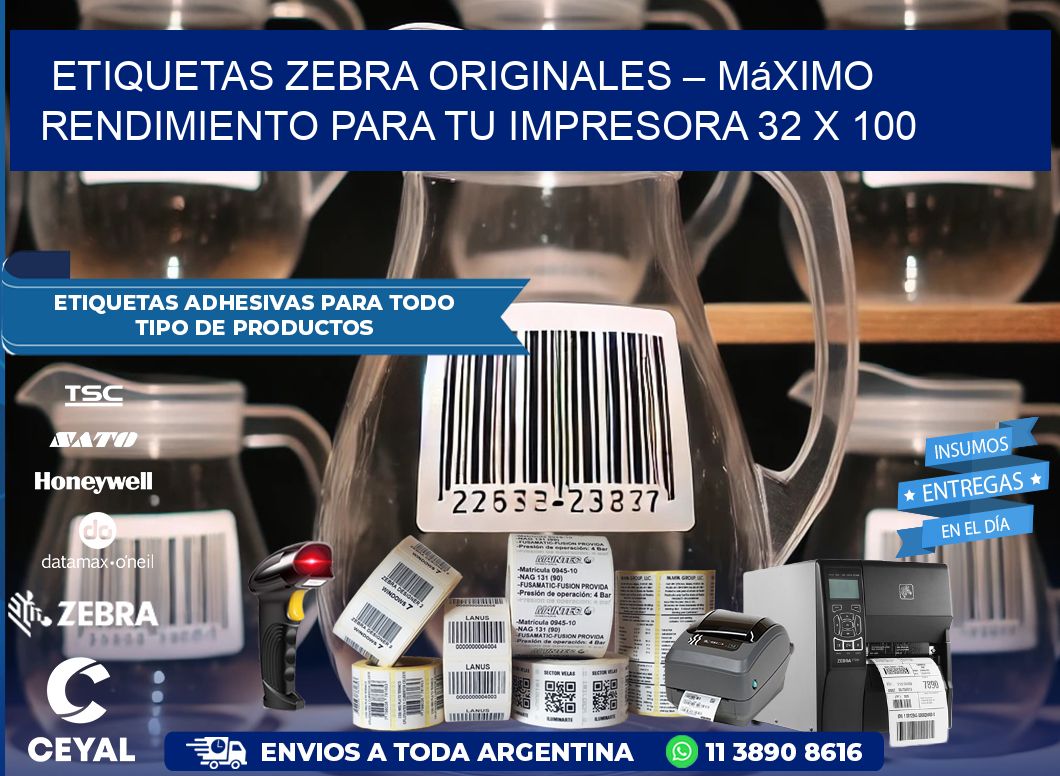 Etiquetas Zebra Originales – Máximo Rendimiento para tu Impresora 32 x 100