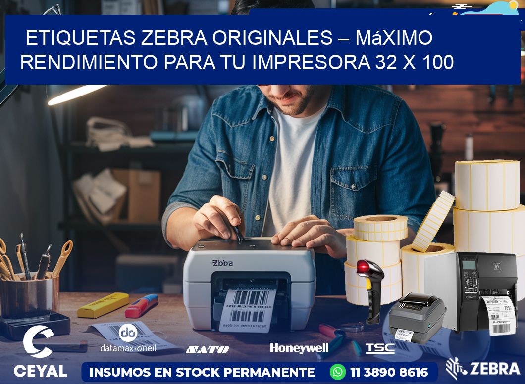 Etiquetas Zebra Originales – Máximo Rendimiento para tu Impresora 32 x 100