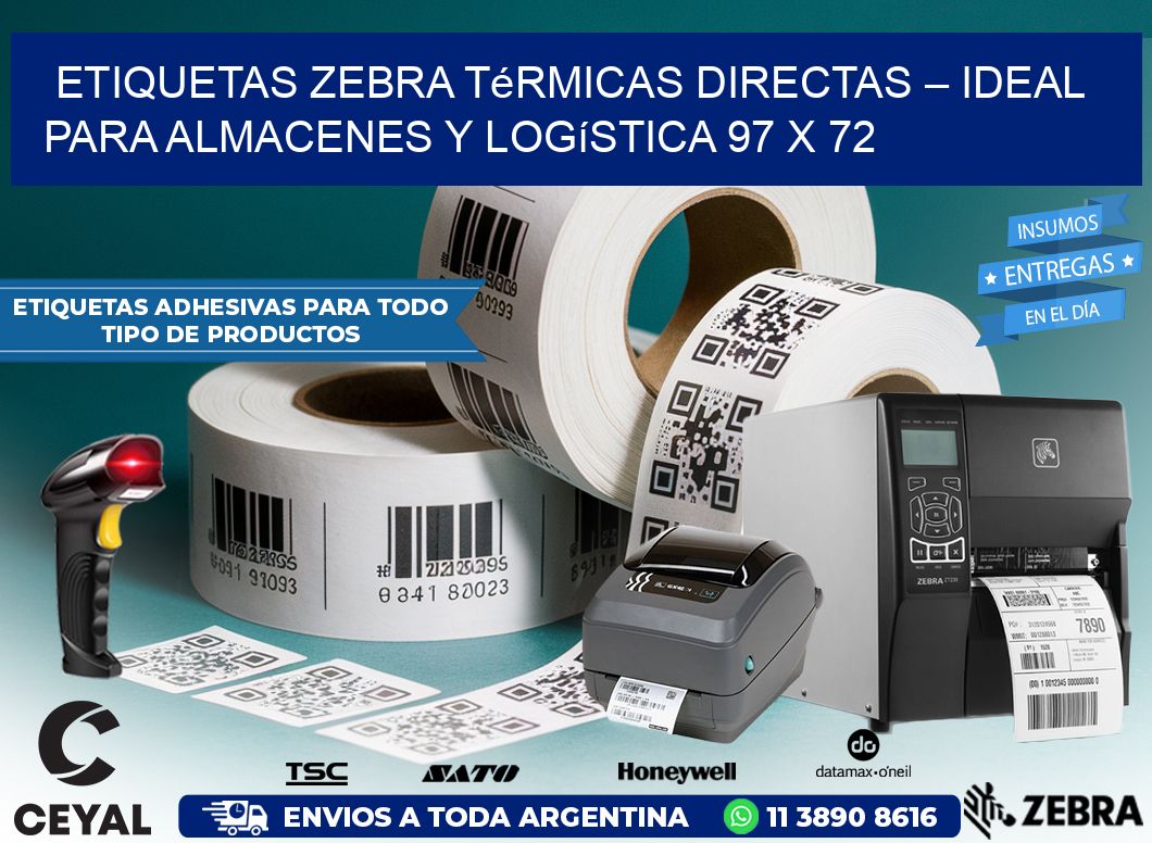 Etiquetas Zebra Térmicas Directas – Ideal para Almacenes y Logística 97 x 72