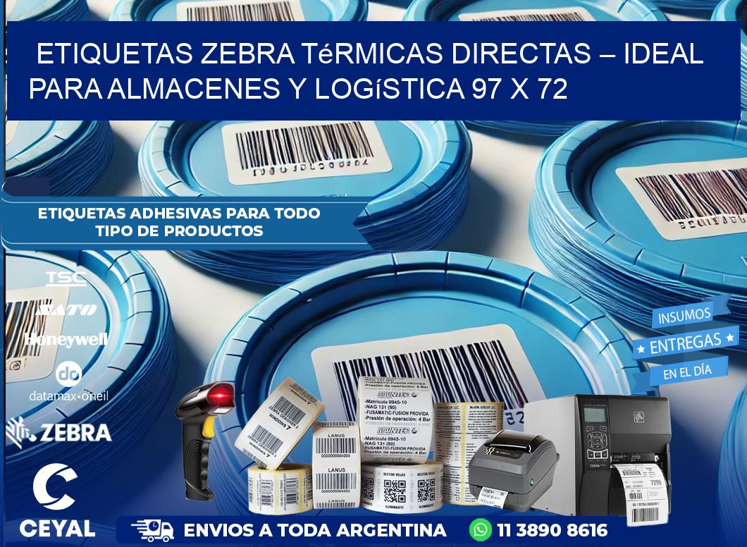 Etiquetas Zebra Térmicas Directas – Ideal para Almacenes y Logística 97 x 72