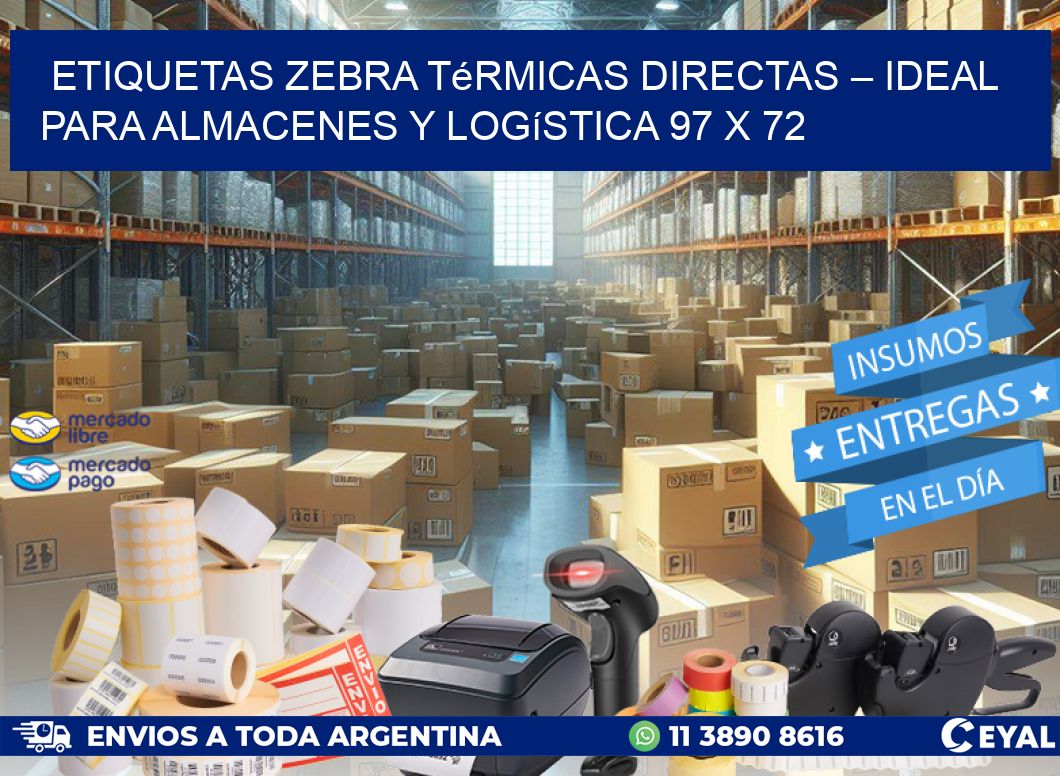 Etiquetas Zebra Térmicas Directas – Ideal para Almacenes y Logística 97 x 72