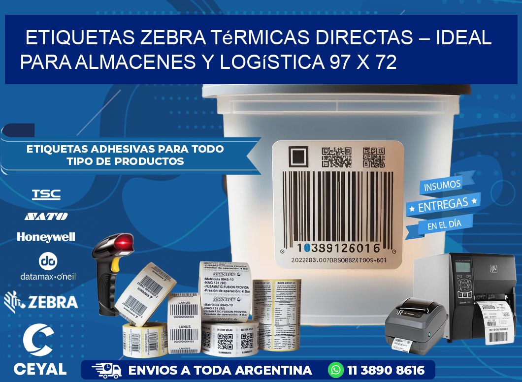 Etiquetas Zebra Térmicas Directas – Ideal para Almacenes y Logística 97 x 72