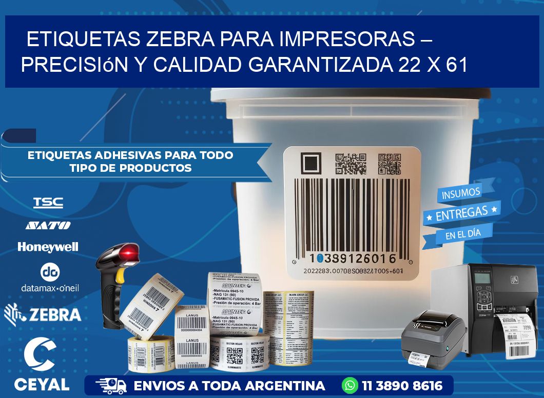 Etiquetas Zebra para Impresoras – Precisión y Calidad Garantizada 22 x 61