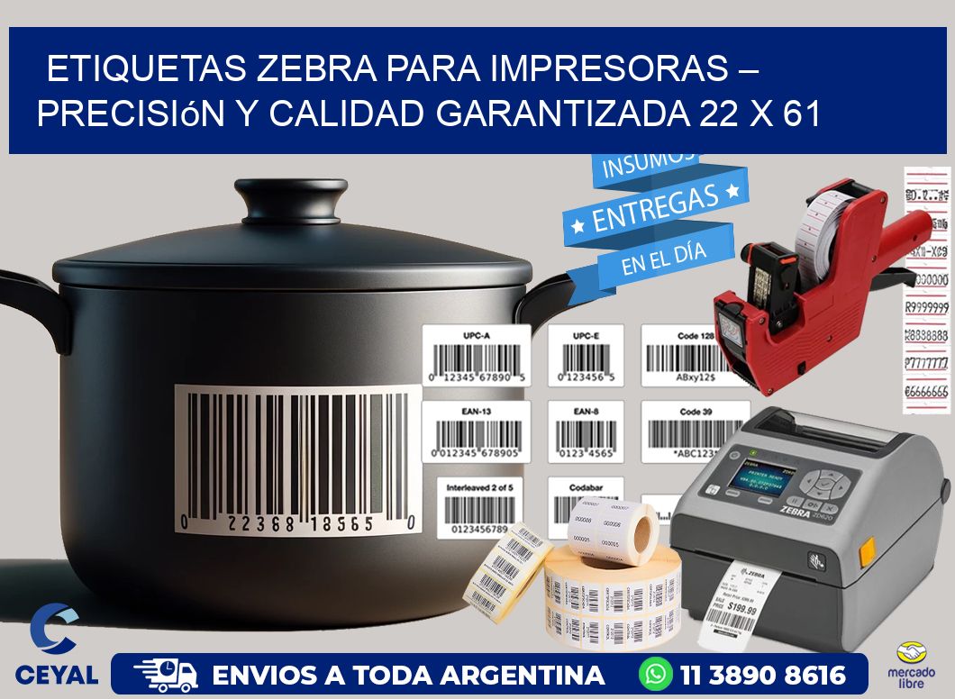 Etiquetas Zebra para Impresoras – Precisión y Calidad Garantizada 22 x 61