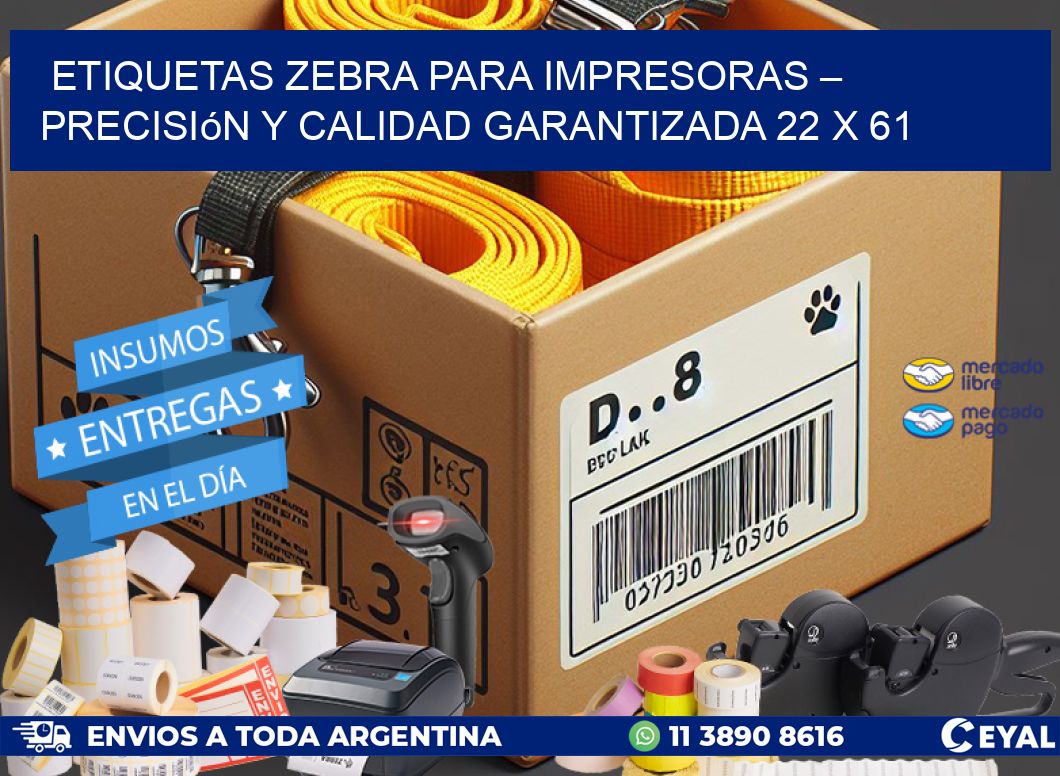 Etiquetas Zebra para Impresoras – Precisión y Calidad Garantizada 22 x 61