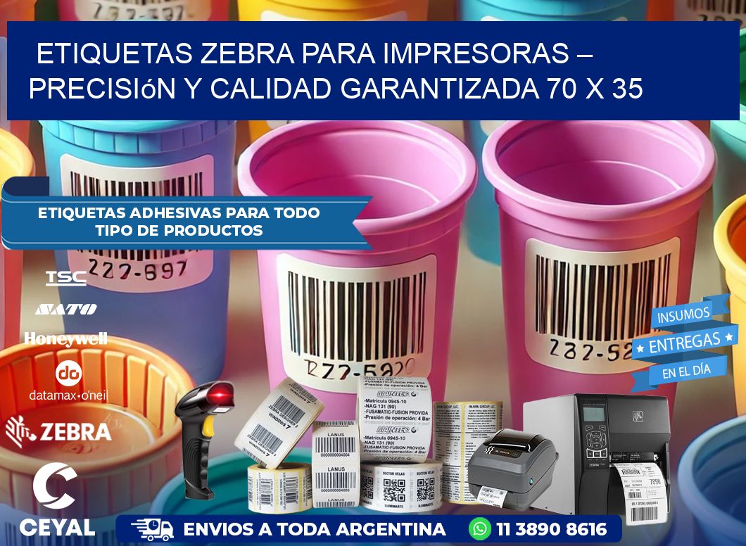 Etiquetas Zebra para Impresoras – Precisión y Calidad Garantizada 70 x 35