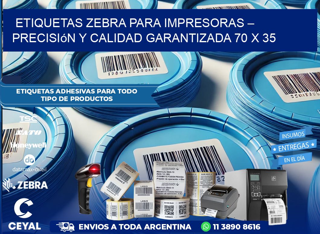 Etiquetas Zebra para Impresoras – Precisión y Calidad Garantizada 70 x 35