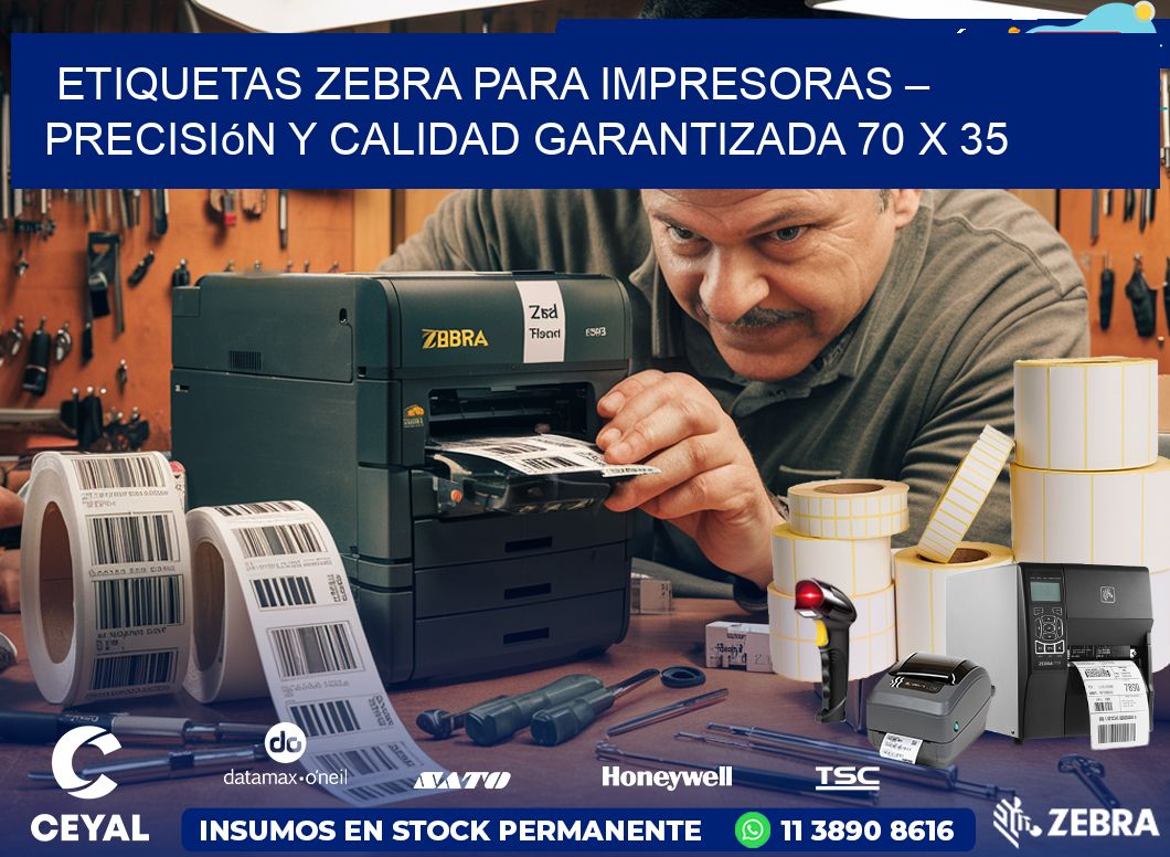 Etiquetas Zebra para Impresoras – Precisión y Calidad Garantizada 70 x 35