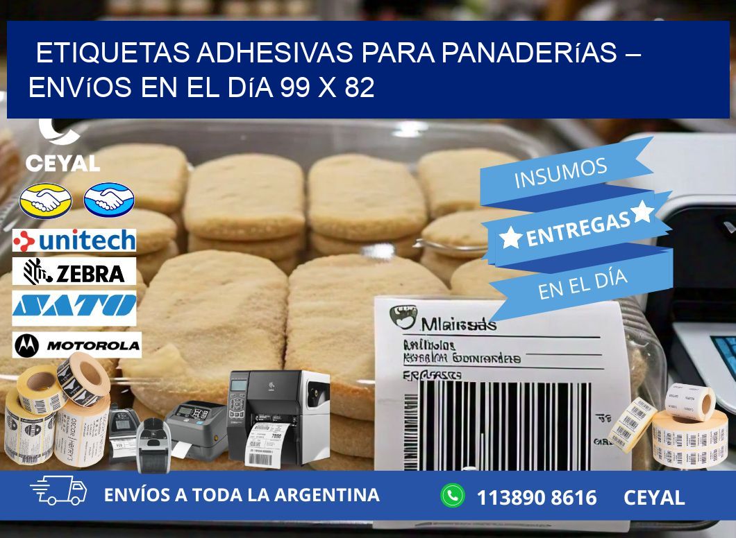 Etiquetas adhesivas para panaderías – Envíos en el día 99 x 82