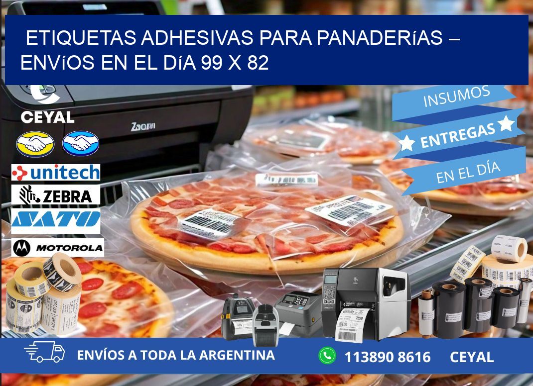 Etiquetas adhesivas para panaderías – Envíos en el día 99 x 82