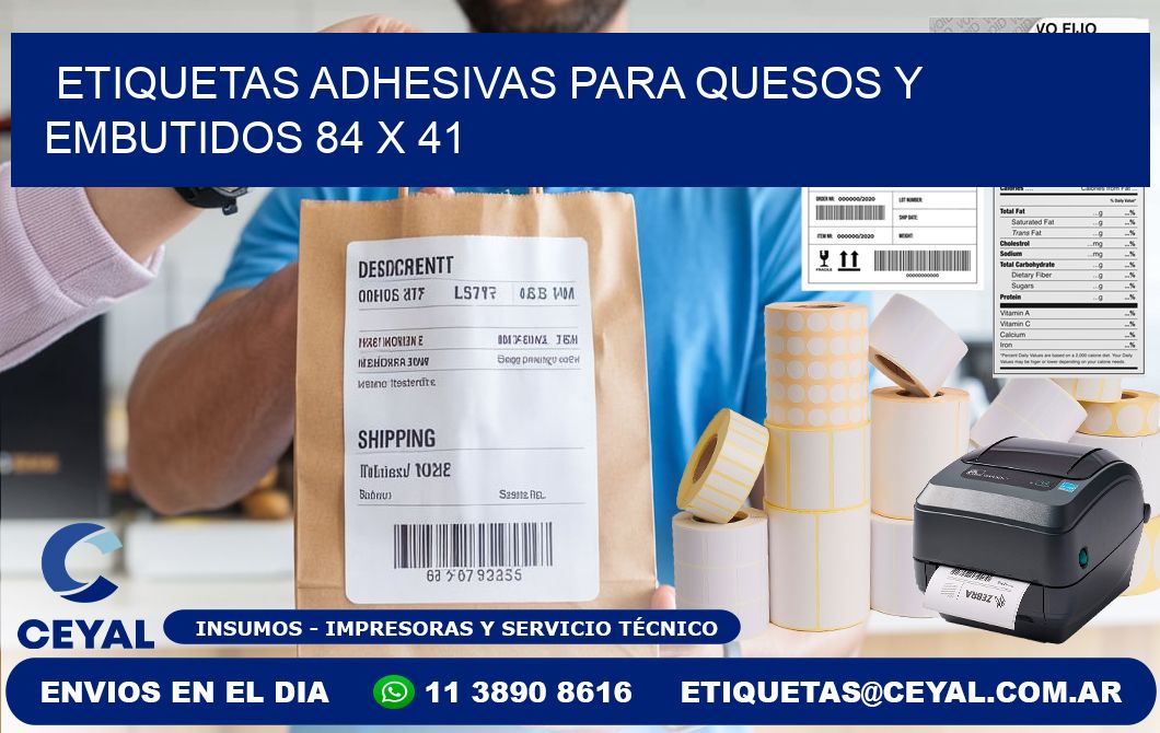Etiquetas adhesivas para quesos y embutidos 84 x 41