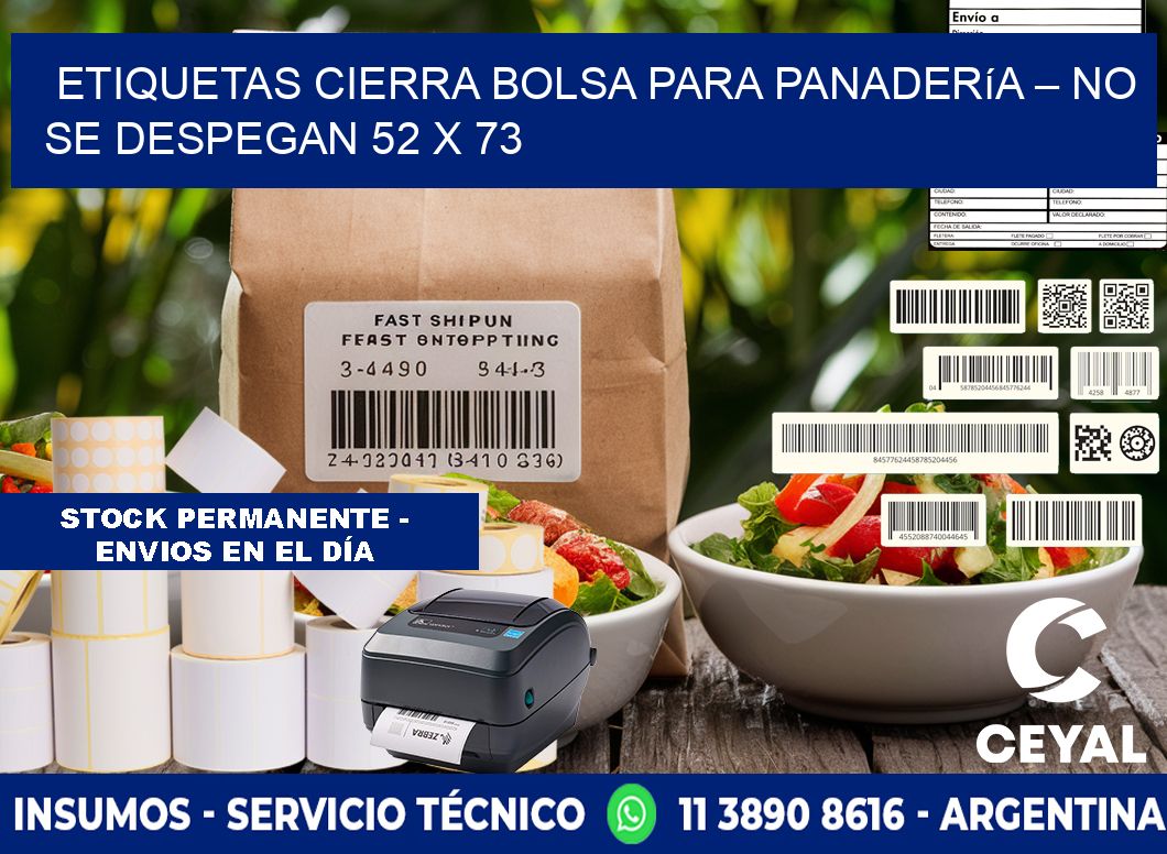 Etiquetas cierra bolsa para panadería – No se despegan 52 x 73