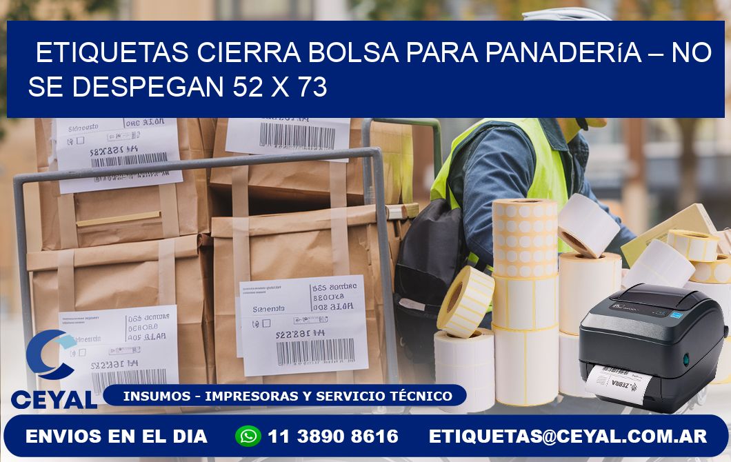 Etiquetas cierra bolsa para panadería – No se despegan 52 x 73