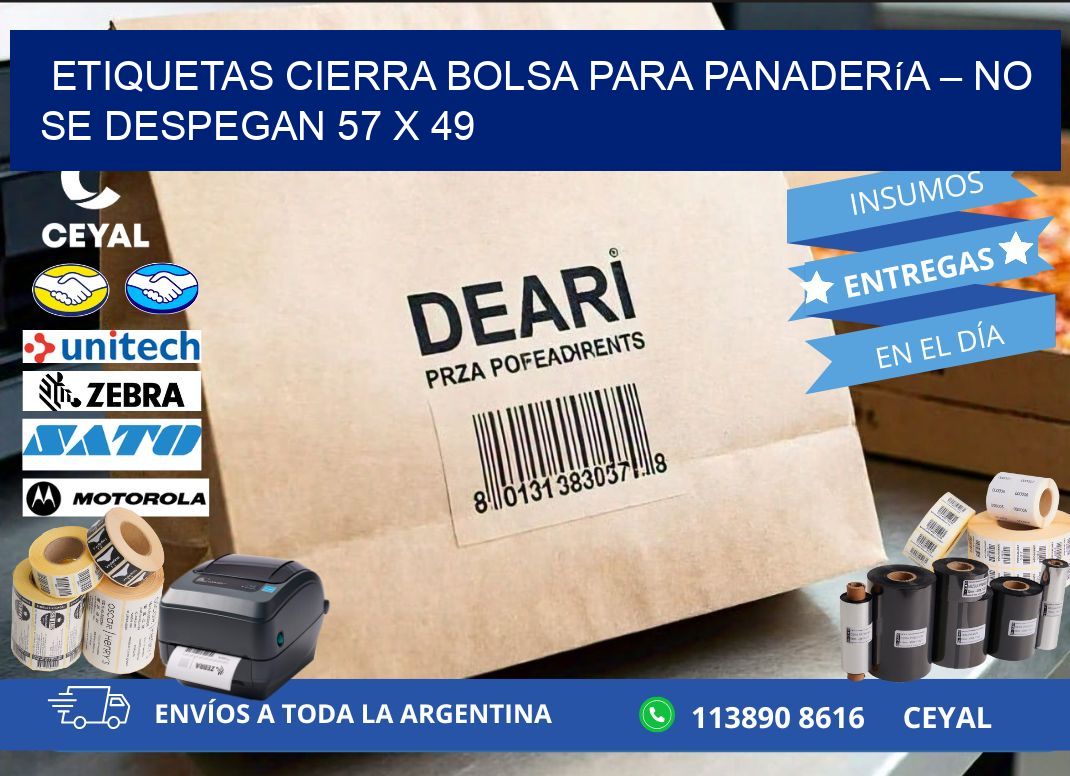 Etiquetas cierra bolsa para panadería – No se despegan 57 x 49