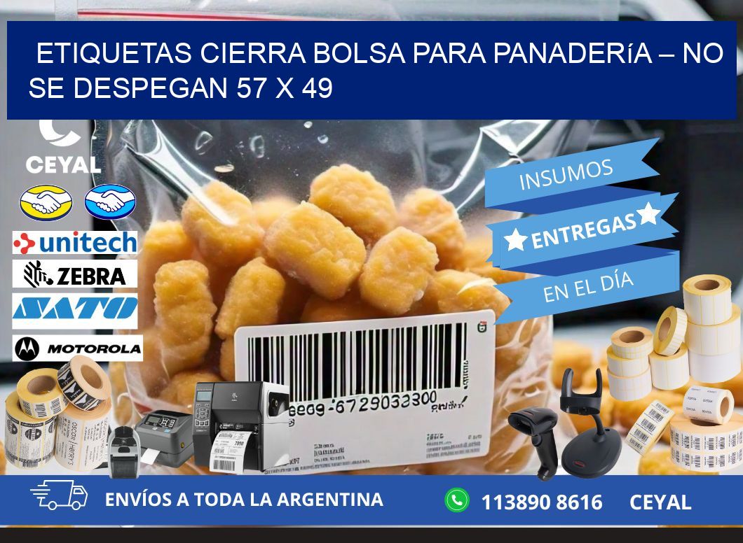 Etiquetas cierra bolsa para panadería – No se despegan 57 x 49