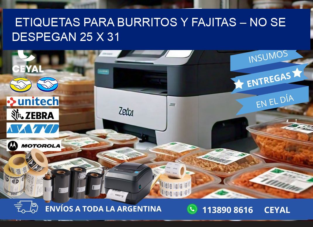 Etiquetas para burritos y fajitas – No se despegan 25 x 31