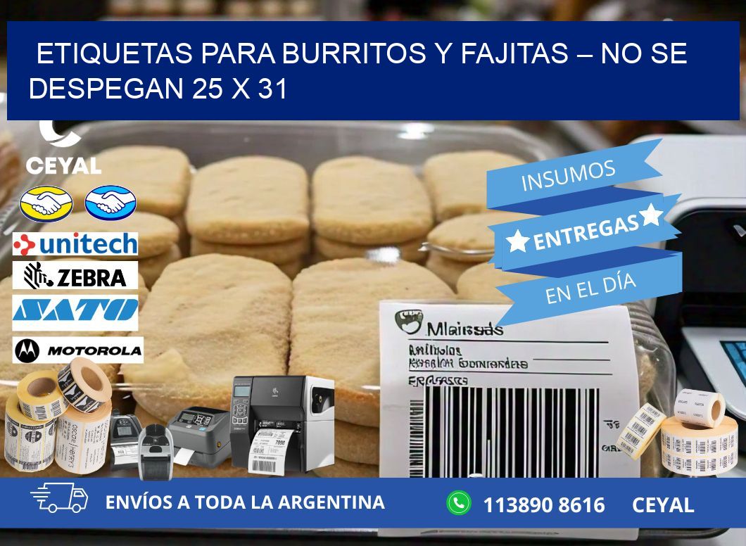 Etiquetas para burritos y fajitas – No se despegan 25 x 31