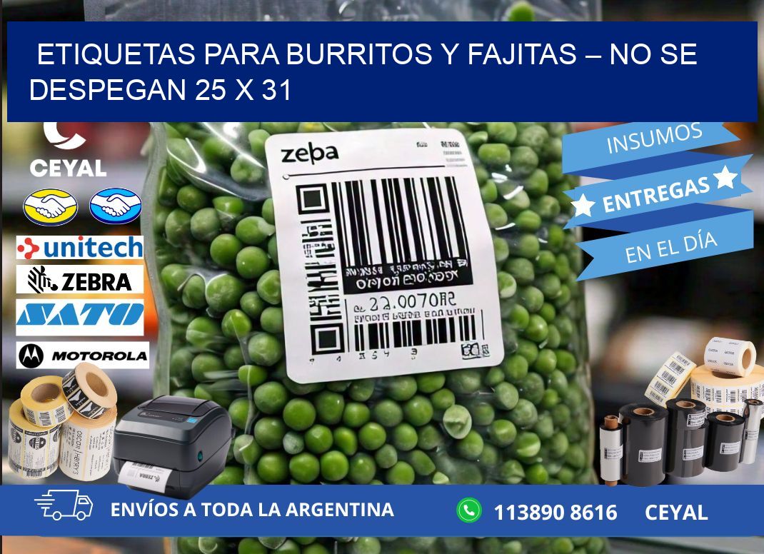 Etiquetas para burritos y fajitas – No se despegan 25 x 31