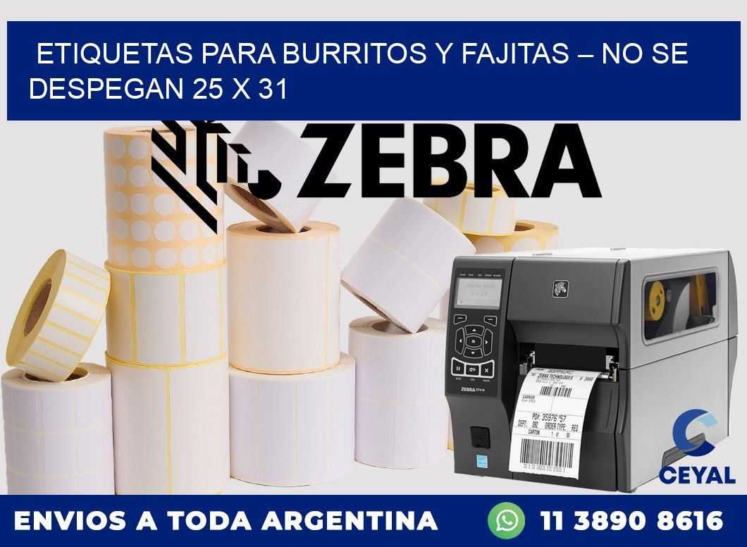 Etiquetas para burritos y fajitas – No se despegan 25 x 31