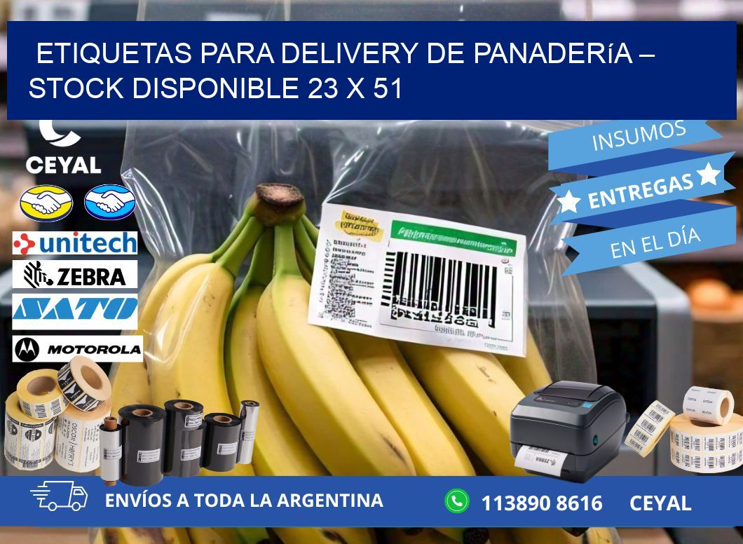 Etiquetas para delivery de panadería – Stock disponible 23 x 51