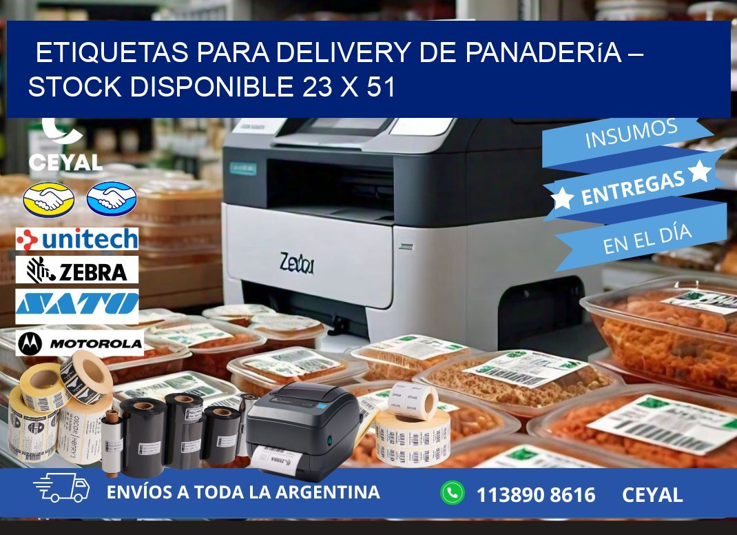 Etiquetas para delivery de panadería – Stock disponible 23 x 51