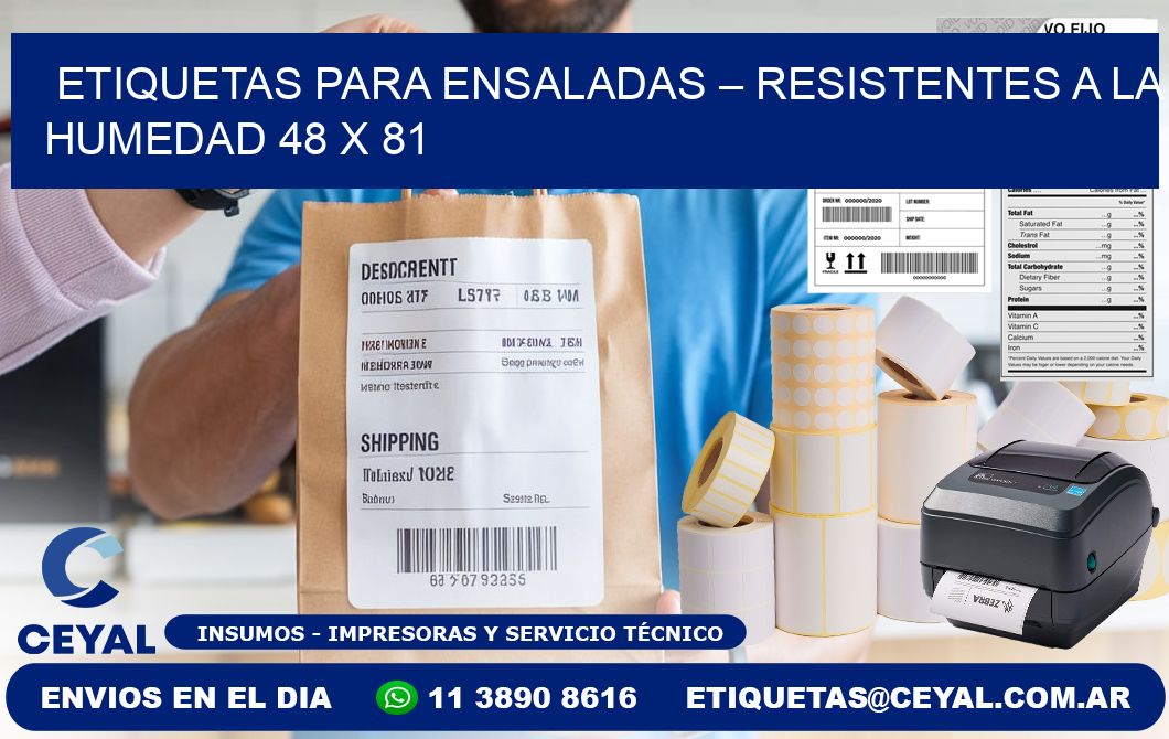 Etiquetas para ensaladas – Resistentes a la humedad 48 x 81