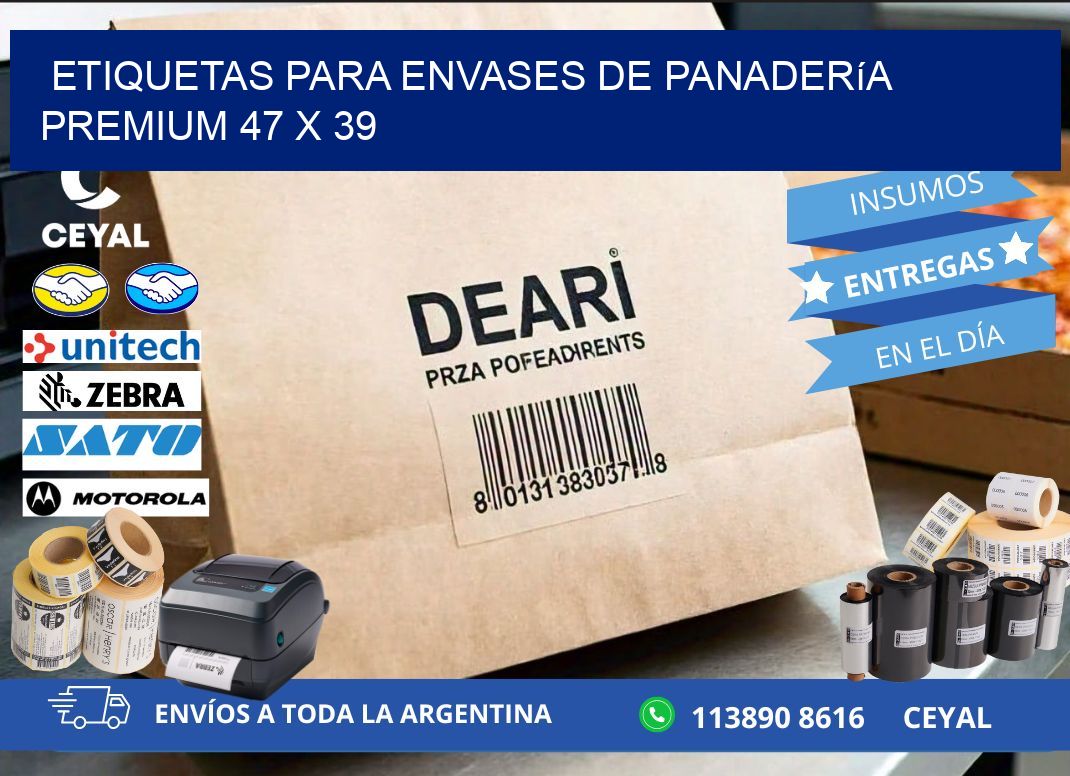 Etiquetas para envases de panadería premium 47 x 39