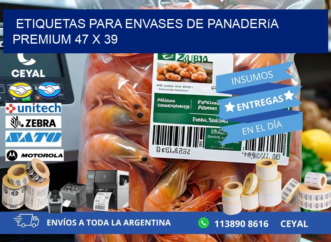 Etiquetas para envases de panadería premium 47 x 39