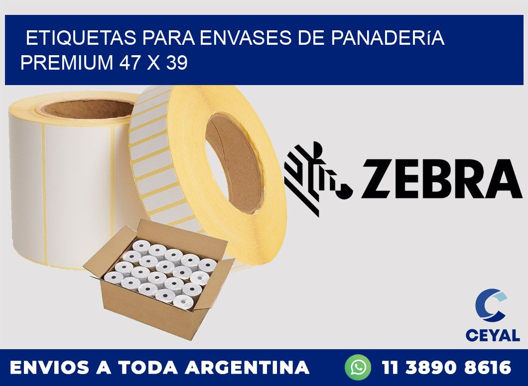 Etiquetas para envases de panadería premium 47 x 39