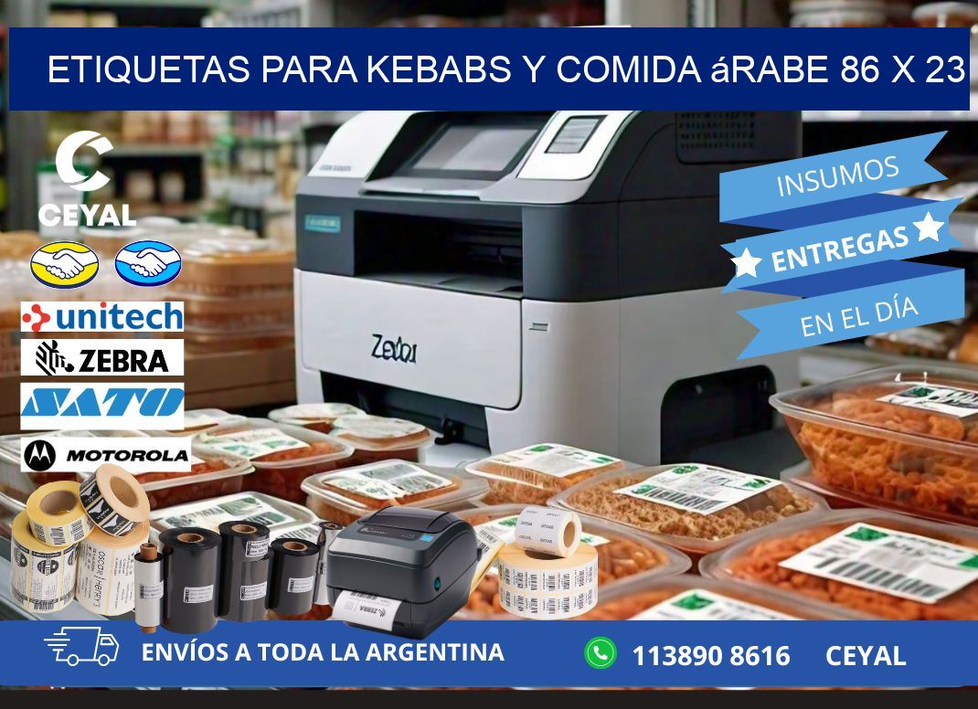 Etiquetas para kebabs y comida árabe 86 x 23