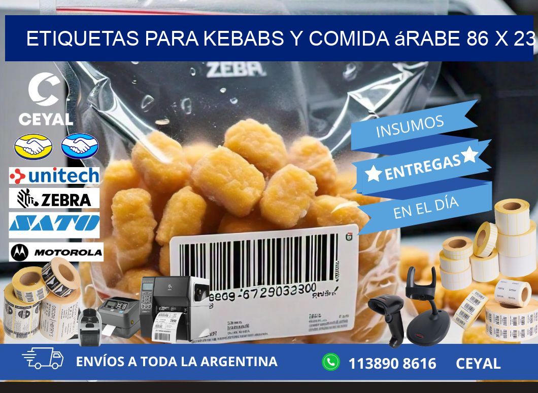 Etiquetas para kebabs y comida árabe 86 x 23