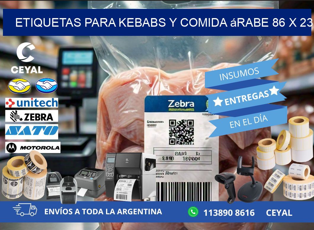 Etiquetas para kebabs y comida árabe 86 x 23