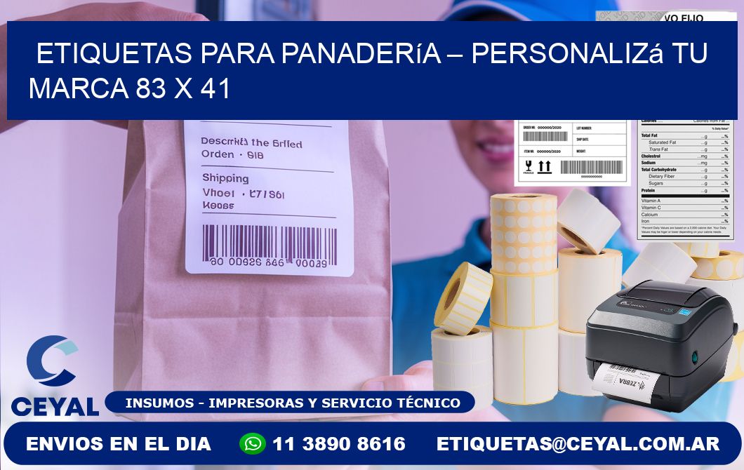 Etiquetas para panadería – Personalizá tu marca 83 x 41