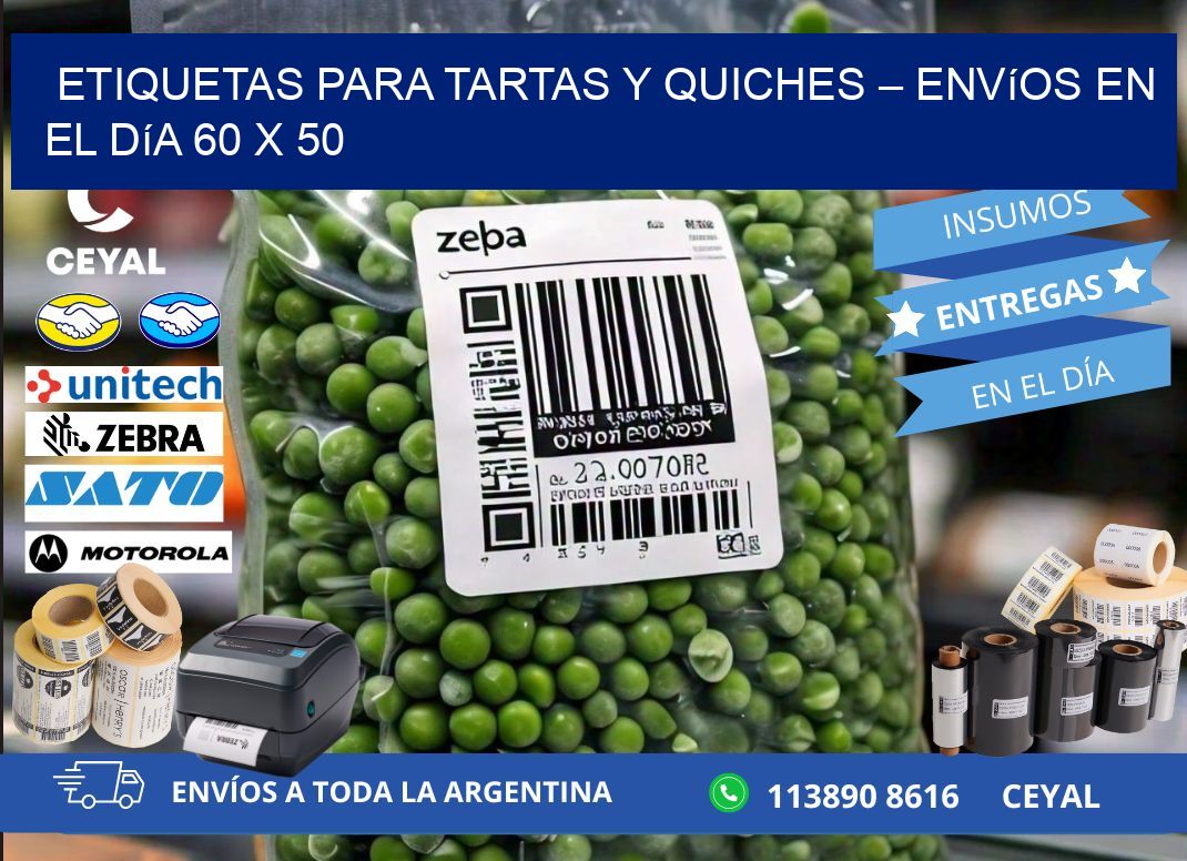 Etiquetas para tartas y quiches – Envíos en el día 60 x 50