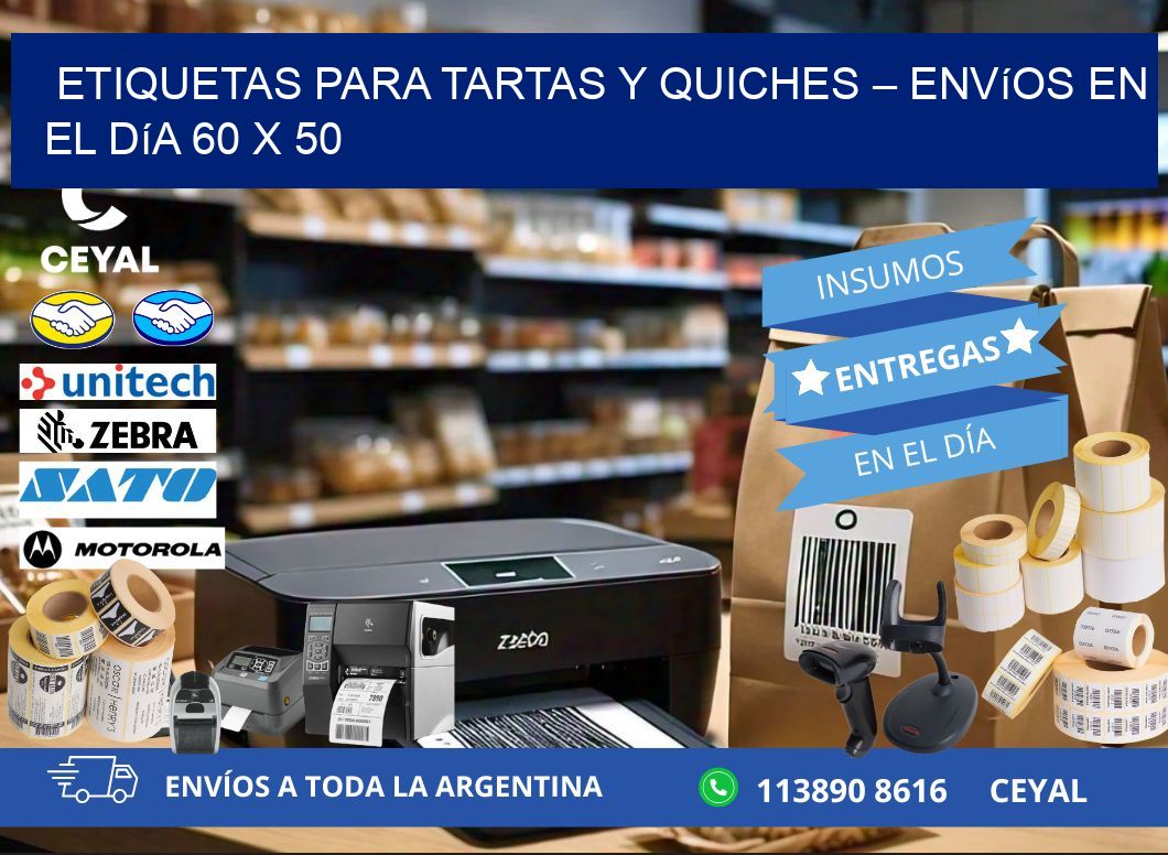 Etiquetas para tartas y quiches – Envíos en el día 60 x 50