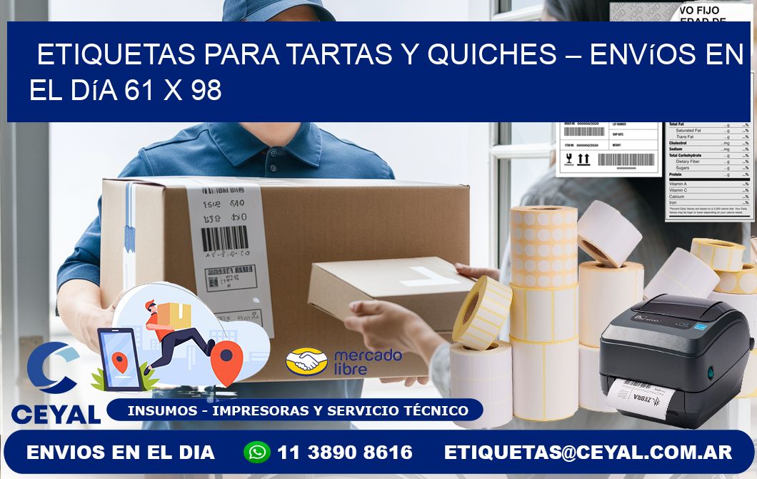 Etiquetas para tartas y quiches – Envíos en el día 61 x 98