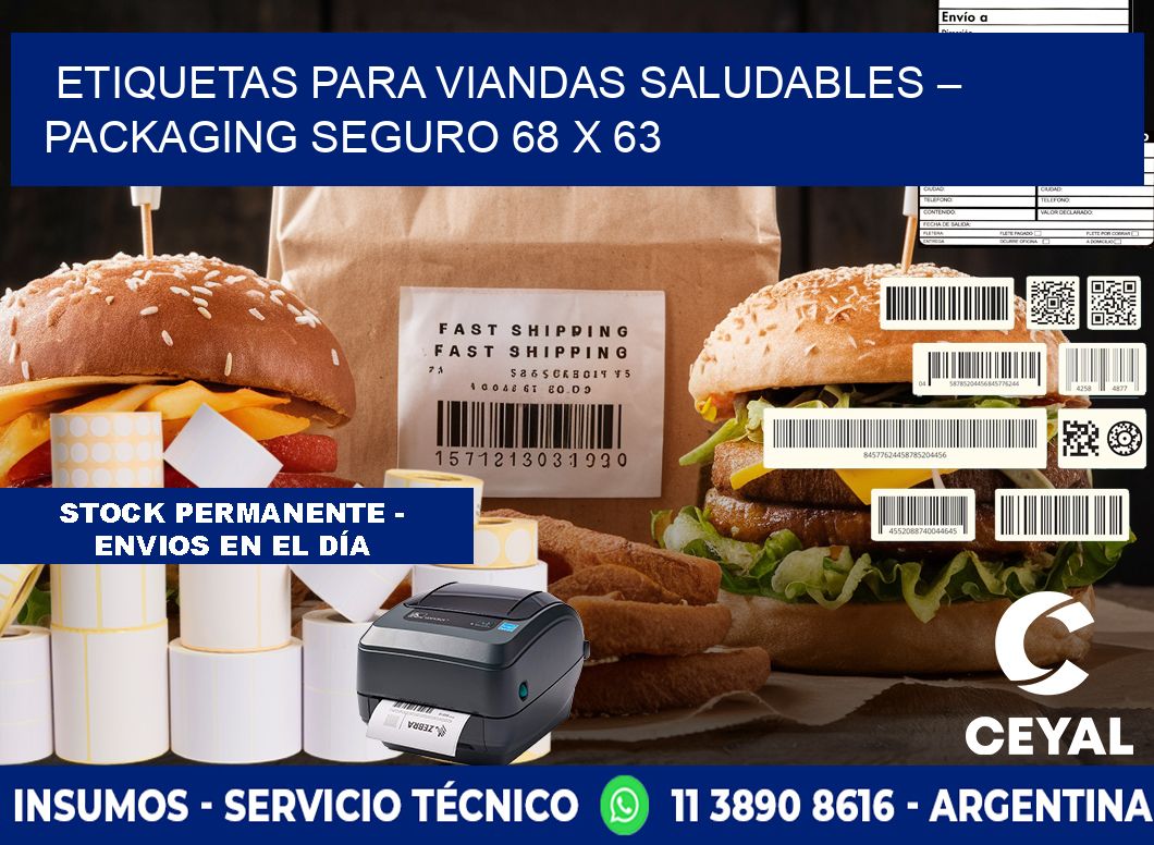 Etiquetas para viandas saludables – Packaging seguro 68 x 63