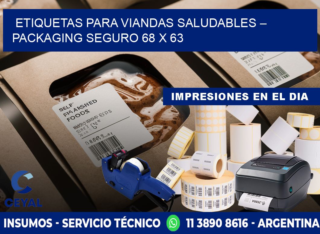 Etiquetas para viandas saludables – Packaging seguro 68 x 63
