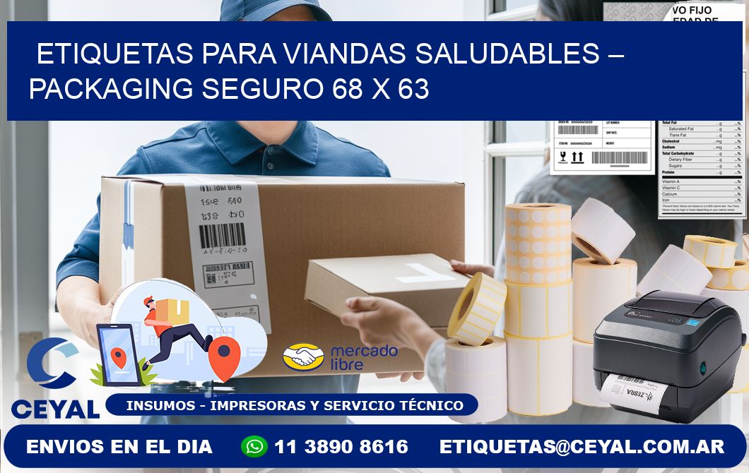 Etiquetas para viandas saludables – Packaging seguro 68 x 63