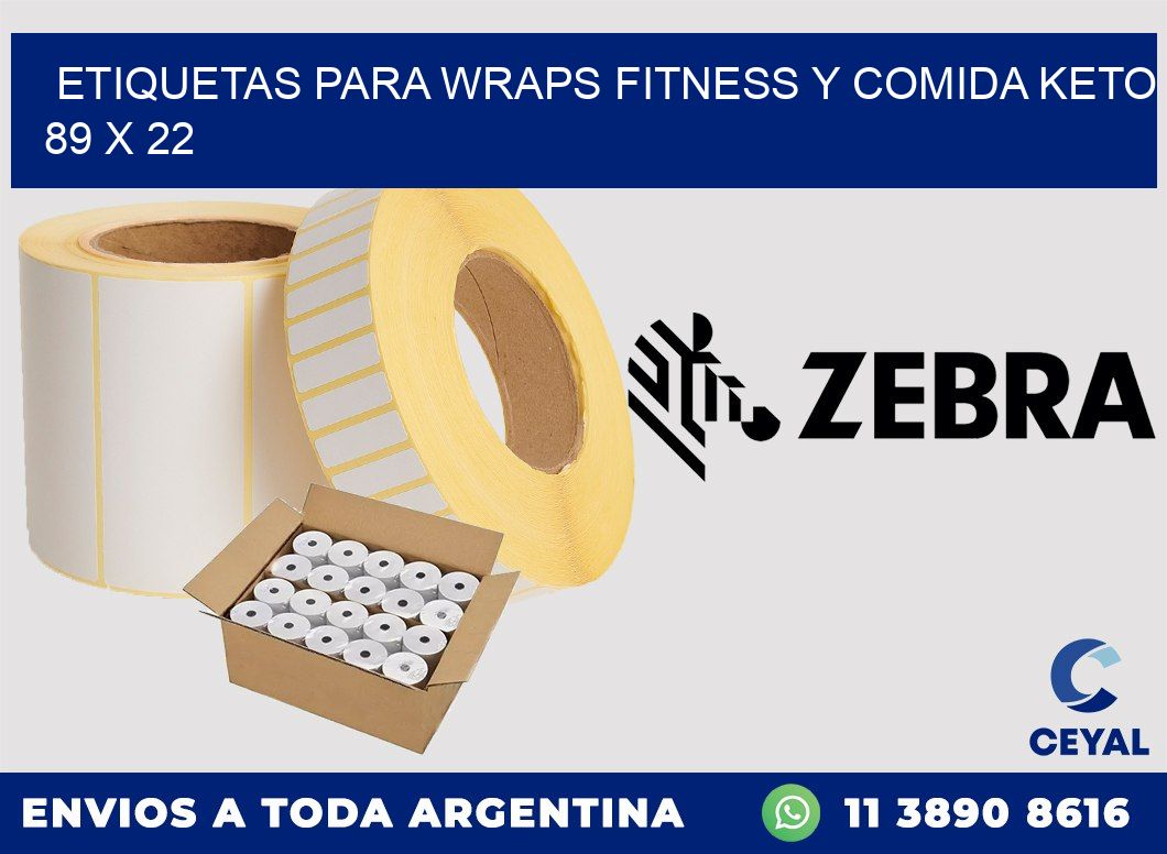 Etiquetas para wraps fitness y comida keto 89 x 22