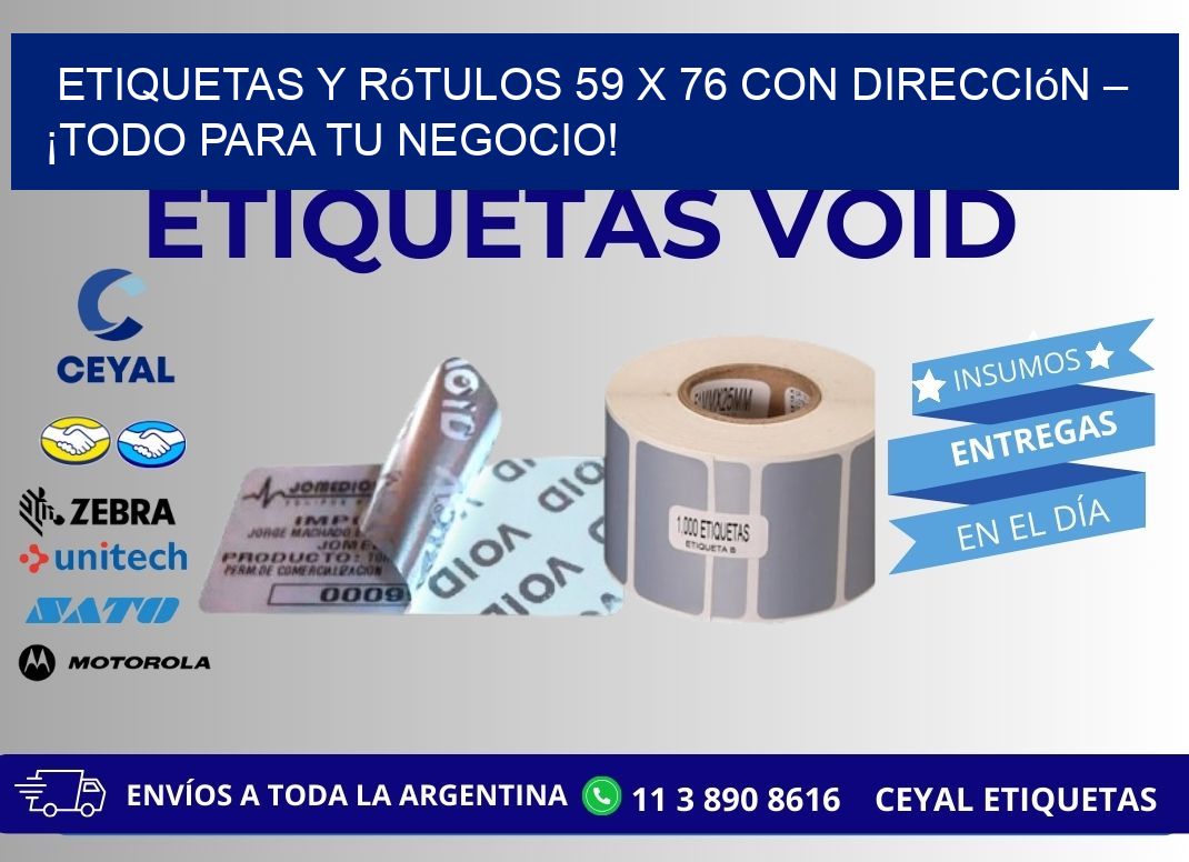 Etiquetas y Rótulos 59 x 76 con Dirección – ¡Todo para tu Negocio!