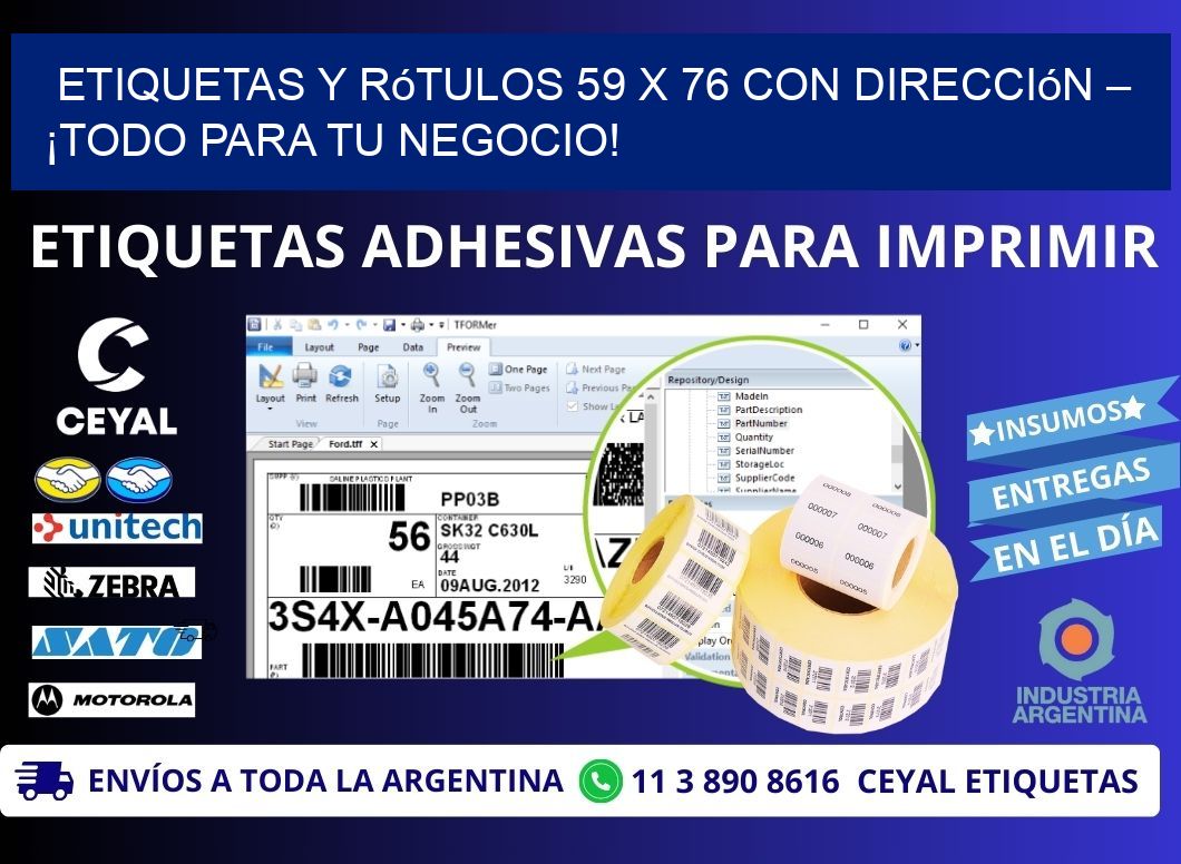 Etiquetas y Rótulos 59 x 76 con Dirección – ¡Todo para tu Negocio!