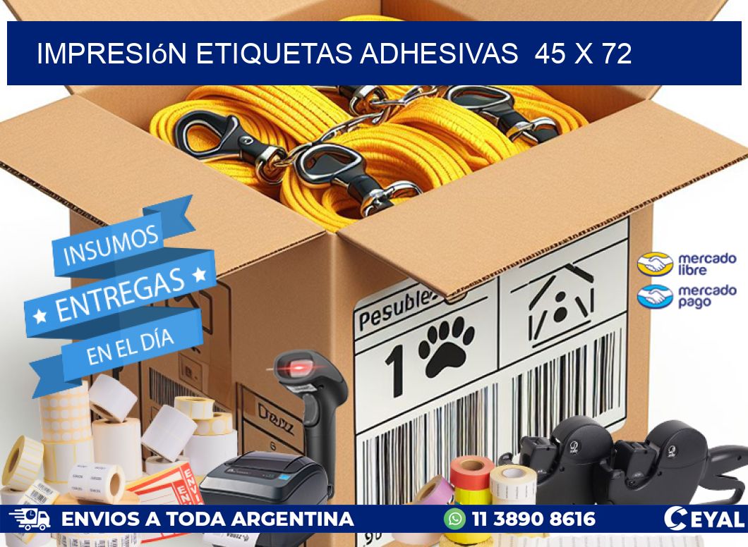 Impresión Etiquetas adhesivas  45 x 72