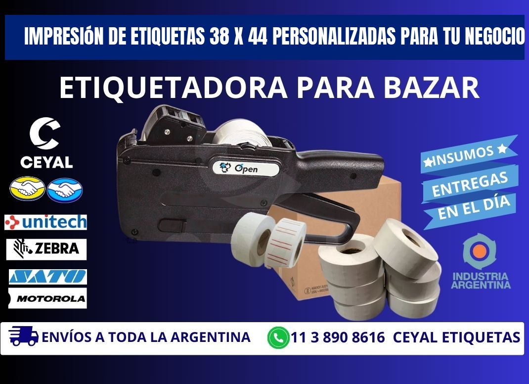 Impresión de Etiquetas 38 x 44 Personalizadas para tu Negocio