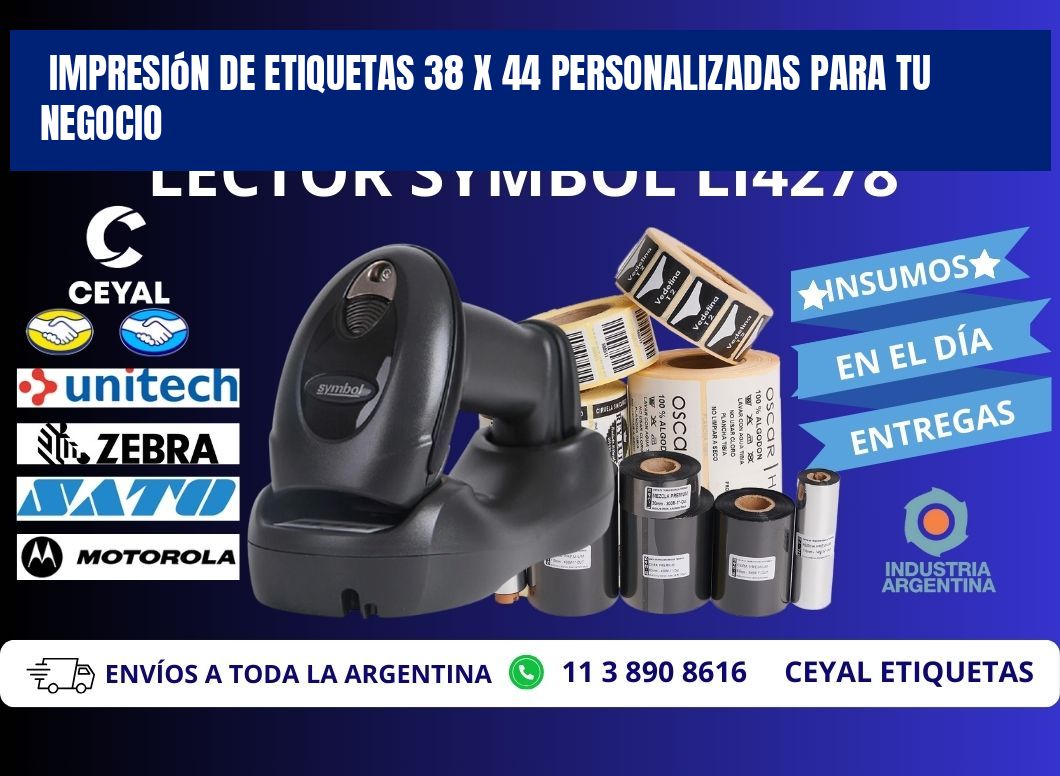Impresión de Etiquetas 38 x 44 Personalizadas para tu Negocio