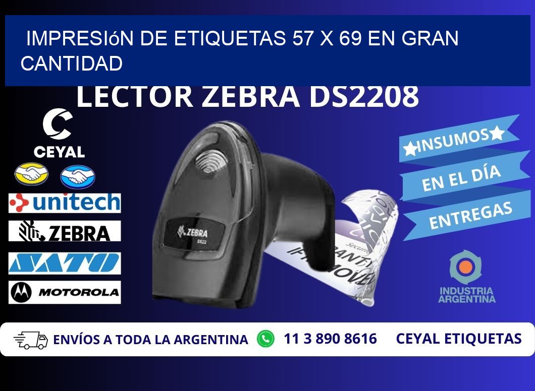 Impresión de Etiquetas 57 x 69 en Gran Cantidad
