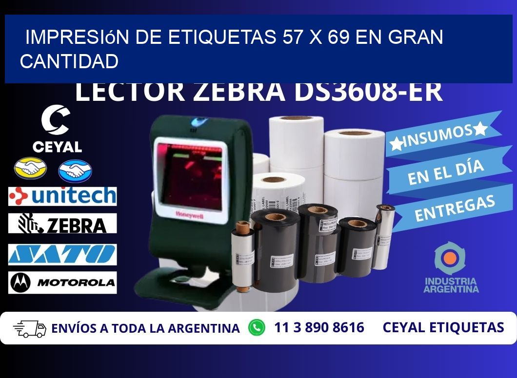 Impresión de Etiquetas 57 x 69 en Gran Cantidad